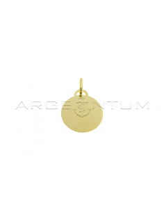 Medaglia liscia tonda ø 18 mm. placcata oro giallo in argento 925