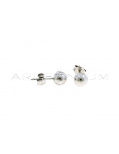 Shiny sphere earrings ø 6 mm white gold plated in 925 silver