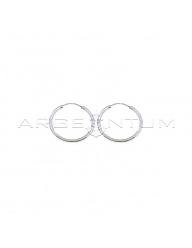 Hidden circle earrings ø 19 mm plated white gold in 925 silver