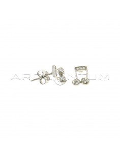 White gold-plated white gold-plated musical note stud earrings in 925 silver