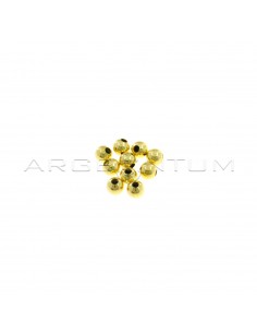 Smooth spheres ø 5 mm with through hole yellow gold plated in 925 silver (10 pcs.)