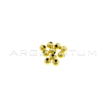 Smooth spheres ø 5 mm with through hole yellow gold plated in 925 silver (10 pcs.)