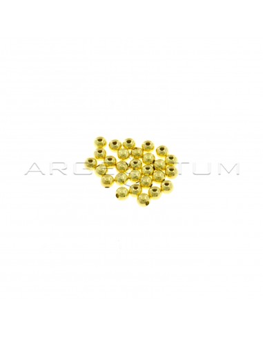 Sfere lisce da ø 4 mm con foro passante placcate oro giallo in argento 925 (28 pz.)