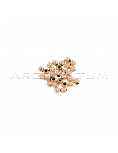 Sfere diamantate trasversali da ø 4 mm con foro passante placcate oro rosa in argento 925 (28 pz.)
