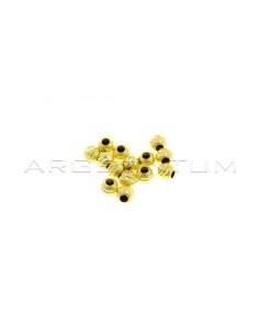 Transversal diamond spheres ø 5 mm with pass-through hole, yellow gold plated in 925 silver (14 pcs.)