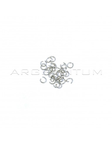 White gold plated counter links ø 4.4 mm in 925 silver (28 pcs)