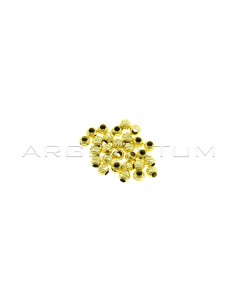 Transversal diamond spheres ø 4 mm with pass-through hole in 925 silver plated yellow gold (28 pcs.)