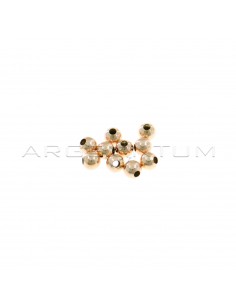 Smooth spheres ø 5 mm with through hole rose gold plated in 925 silver (10 pcs.)