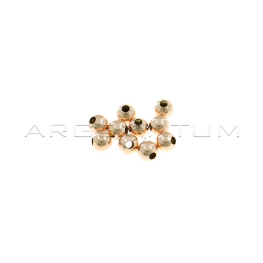 Sfere lisce da ø 5 mm con foro passante placcate oro rosa in argento 925 (10 pz.)