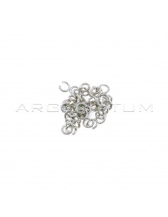 White gold plated counter links ø 3.7 mm in 925 silver (43 pcs)