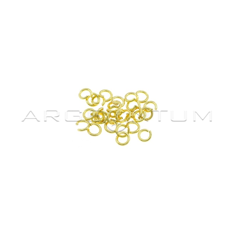 Yellow gold plated counter links ø 4.4 mm in 925 silver (28 pcs)