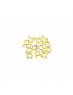 Spring link clasps ø 6 mm yellow gold plated in 925 silver (12 pcs.)