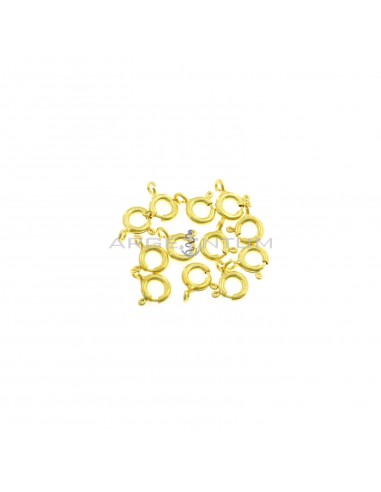 Chiusure maglia a molla da ø 6 mm placcate oro giallo in argento 925 (12 pz.)
