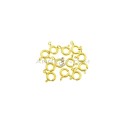 Spring link clasps ø 6 mm yellow gold plated in 925 silver (12 pcs.)
