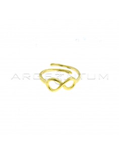 Yellow gold plated adjustable ring with 925 silver infinity wire