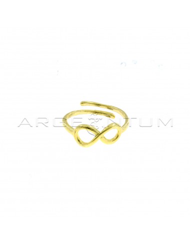 Yellow gold plated adjustable ring with 925 silver infinity wire