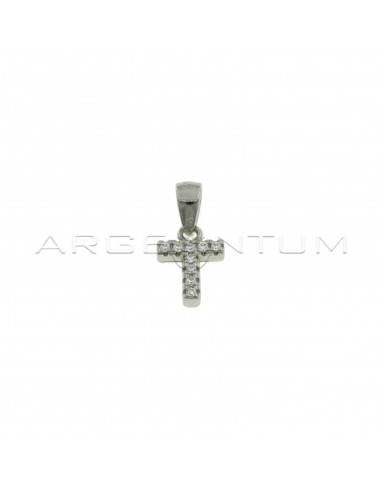 White zircon white gold plated letter T pendant in 925 silver