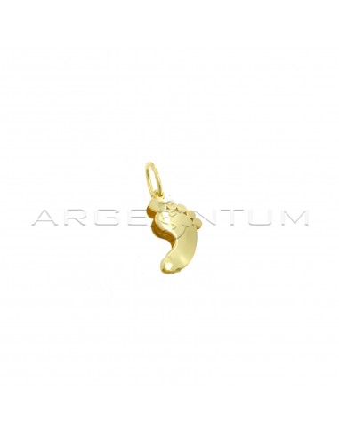 Yellow gold plated double plate foot pendant in 925 silver
