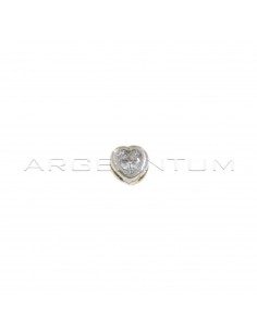 Ciondolo punto luce a cuore da 5 mm a cipollina con contromaglia passante placcato oro bianco in argento 925