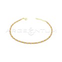 Cavigliera a sfere diamantate e sfere in pasta di corallo rosa placcata oro giallo in argento 925