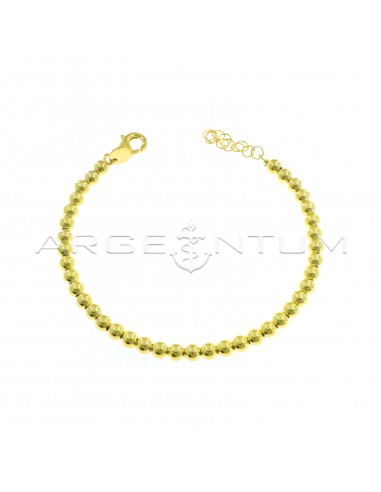 4mm smooth ball bracelet. yellow gold plated in 925 silver