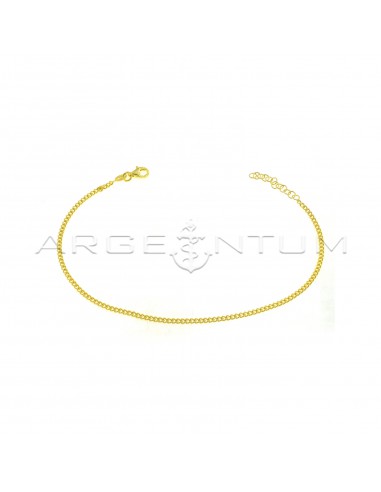 Yellow gold plated curb link anklet in 925 silver