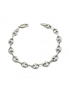 White gold plated 6 mm marine mesh bracelet in 925 silver