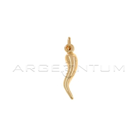 Ciondolo corno 26x6 mm placcato oro rosa in argento 925