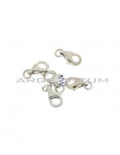 9 mm carabiners. 5pcs white gold plated 925 silver