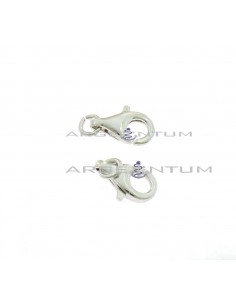 13 mm carabiners. 2pcs white gold plated 925 silver