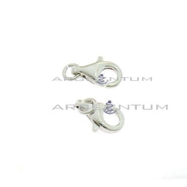 13 mm carabiners. 2pcs white gold plated 925 silver