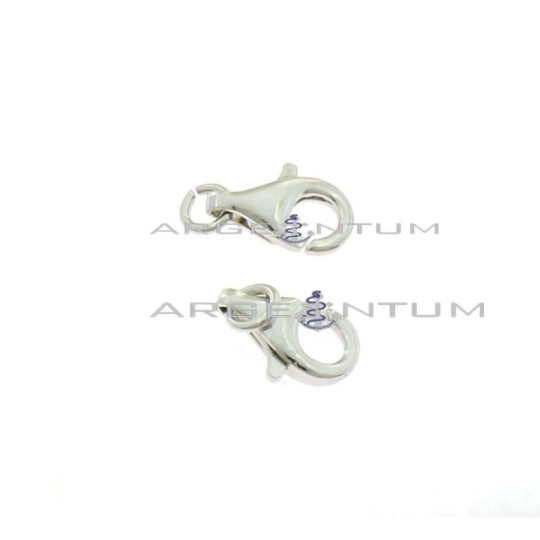 Moschettoni da 13 mm. placcati oro bianco 2 pezzi in argento 925