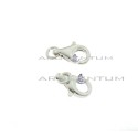 Moschettoni da 13 mm. placcati oro bianco 2 pezzi in argento 925