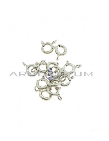 Spring links ø 6 mm. 12pcs white gold plated 925 silver