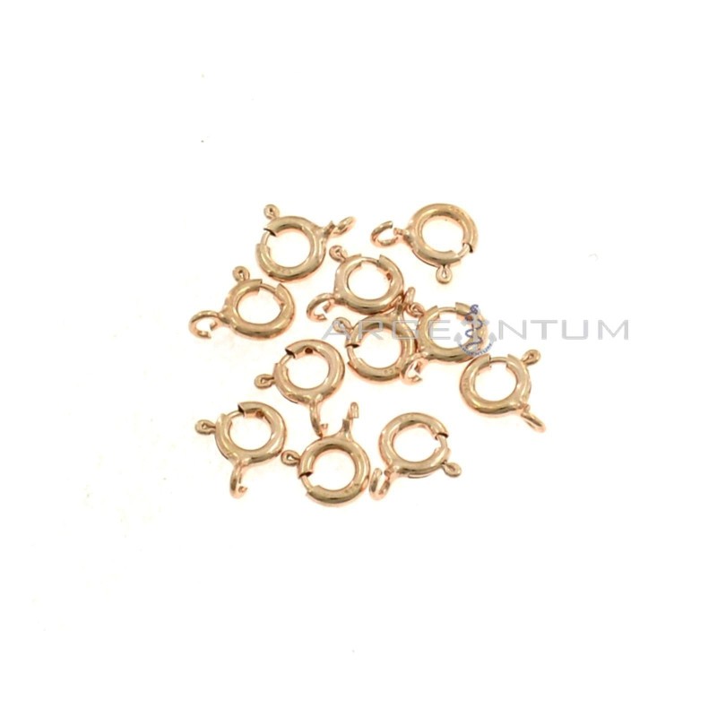 Chiusure maglia a molla da ø 6 mm placcate oro rosa in argento 925 (12 pz.)