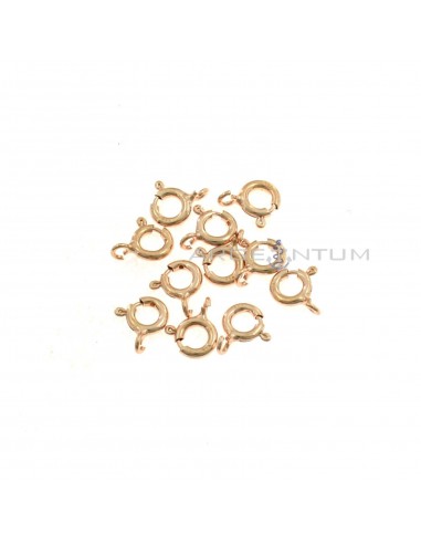 Spring link clasps ø 6 mm rose gold plated in 925 silver (12 pcs.)