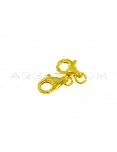 13 mm carabiners. 2pcs yellow gold plated 925 silver