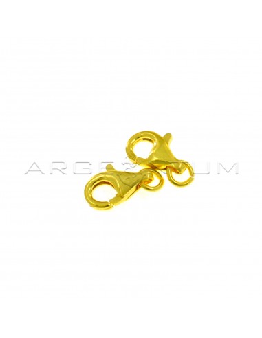 13 mm carabiners. 2pcs yellow gold plated 925 silver