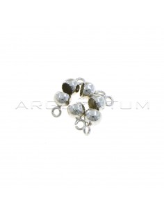 Lacquer wax terminals ø 6 mm with open mesh white gold plated in 925 silver (6 pcs.)