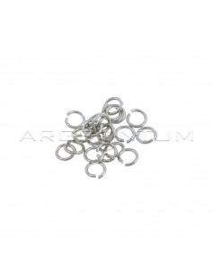 White gold plated counter links ø 5.4 mm in 925 silver (22 pcs)