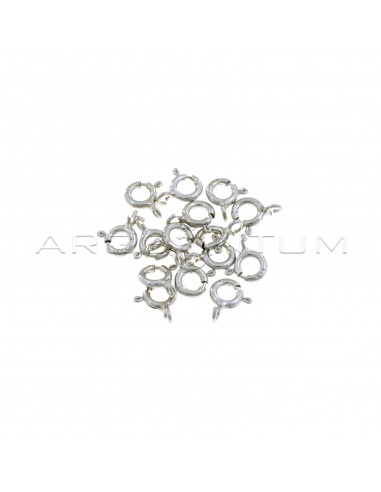 Spring link clasps ø 5.5 mm white gold plated in 925 silver (15 pcs.)