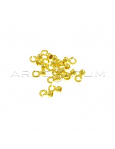 Terminals for sticking from ø 3 mm. with open link yellow gold plated 16 pieces in 925 silver