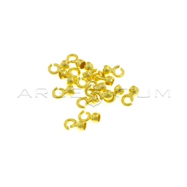 Terminals for sticking from ø 3 mm. with open link yellow gold plated 16 pieces in 925 silver