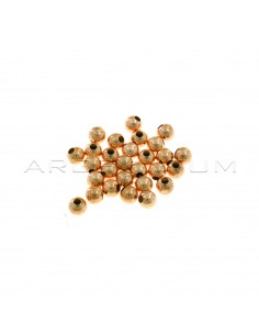 Smooth spheres ø 4 mm with through hole rose gold plated in 925 silver (28 pcs.)