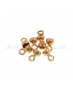 Lacquer wax terminals ø 5 mm with open mesh rose gold plated in 925 silver (8 pcs.)
