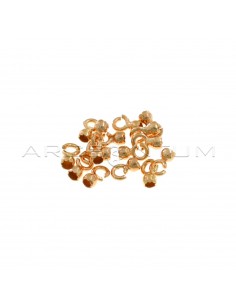 Lacquer wax terminals ø 3 mm with open mesh rose gold plated in 925 silver (16 pcs.)