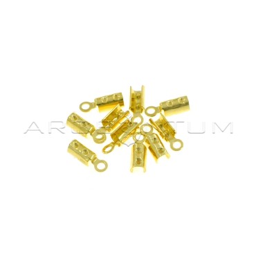 Terminali a stringere da ø 2 mm. placcati oro giallo 10 pezzi in argento 925