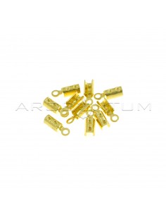 Terminals to be tightened from ø 2 mm. 10pcs yellow gold plated 925 silver