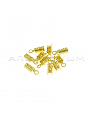 Terminals to be tightened from ø 2 mm. 10pcs yellow gold plated 925 silver