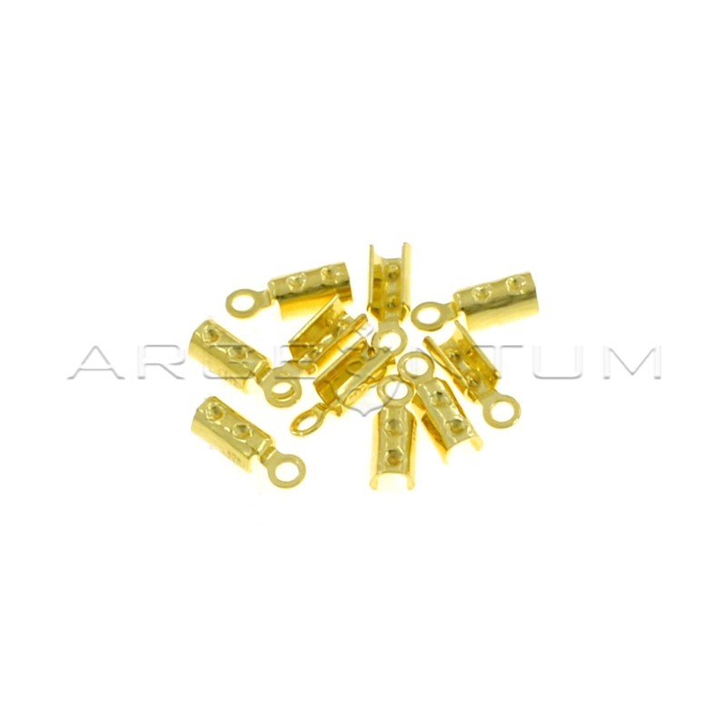 Terminals to be tightened from ø 2 mm. 10pcs yellow gold plated 925 silver